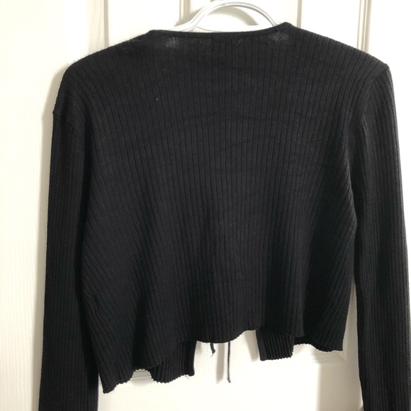 Black Rib Front Tie Top - Picture 5 of 5